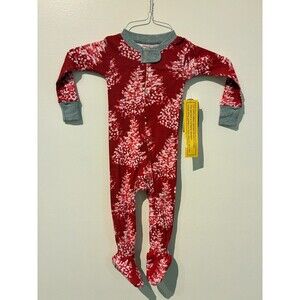 NWT Honest Baby‎ Red Christmas Tree Sleeper - 12M
